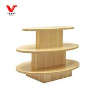 Table ronde à 3 niveaux en MDF personnalisée pour magasin de détail, pour vêtements
