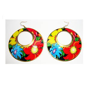 2025 joyería de Florida pendientes de gota africanos en relieve pendientes de gota de nácar de madera de Halloween pendientes de turquesa azul - Product Image 1