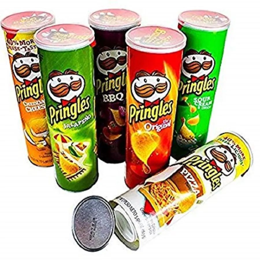 Чипсы для картофеля Pringle доступны в различных размерах и вкусах