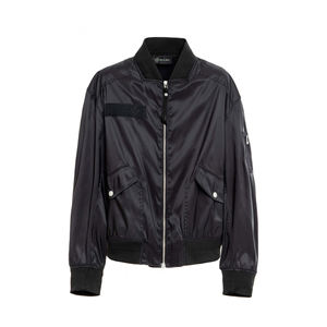 Veste bomber en satin avec logo personnalisé, pour homme, hiver, broderie OEM, veste de baseball légère avec poignets côtelés - Product Image 1