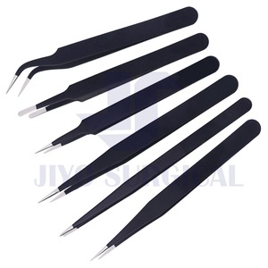Kit de beauté professionnel avec pince à cils à pointe de fibre pointue incurvée Applicateur de sourcils Instruments de soin pour cils noirs - Product Image 1