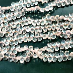 Quartz Rose Rose 7mm Poire À Facettes Briolette Lâche Naturel Bleu Tourmaline Agate Pierre Perles Pierre Semi-Précieuse - Product Image 1