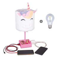 Lámpara de mesa de unicornio de lectura de dibujos animados, moderna, de Metal marrón, con sombra de felpa, puerto USB, salida de CA, BKLT-PV6, fabricante de China