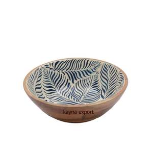 Los mejores precios en cuenco de diseño impreso de madera esmaltada decorativa de Metal para servir ensaladas y Decoración de mesa en fiesta de restaurante en casa - Product Image 1