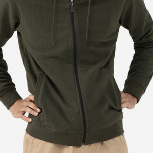 Nueva Sudadera con capucha de gran tamaño Unisex al por mayor 100% algodón cuello redondo cremallera logotipo personalizado bordado hombres Sudadera con capucha Lisa para invierno - Product Image 3