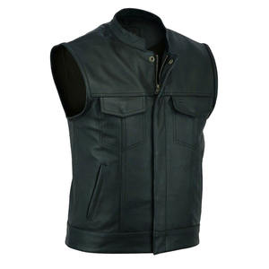 Real <b>Biker</b> <b>Leather</b> Waistcoat Motorcycle Motorbike <b>Leather</b> <b>Vest</b> - Product Image 1
