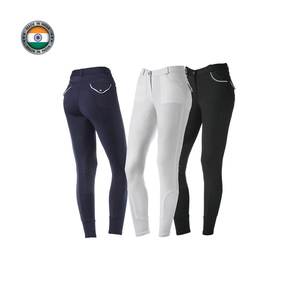 Pantalones ecuestres de cuero puro 100%, parche estampado de silicona para la rodilla, cómodas mallas de nailon para montar a caballo, estilo indio - Product Image 1