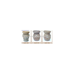 Quemador de aceite aromático de piedra de jabón india con aroma esencial - Product Image 1