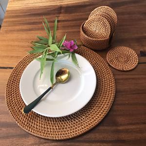 เสื่อรองจานหวายทรงกลมผ้าทอมือในเวียดนามสำหรับงานเลี้ยงงานแต่งงาน - Product Image 5