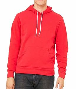 Color rojo personalizado negro 450 GSM algodón polar grueso Sudadera con capucha Unisex polialgodón polar pulóver Bella lienzo Sudadera con capucha - Product Image 1