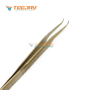 แหนบต่อขนตา TEEJAY Plasma Gold ปลายโค้ง 90 องศา ขนาด 7 มม. ทำจากสแตนเลสสตีล ป้องกันแม่เหล็ก ปลายเรียบ แยกขนตาได้ดี แหนบเพชร - Product Image 5