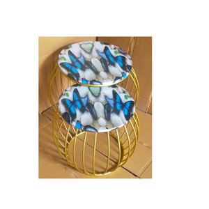 Ensemble de table classique en marbre blanc et noir Chaises décoratives pour bureau à domicile et bar Matériau métallique durable Ensemble de 2 pièces - Product Image 6