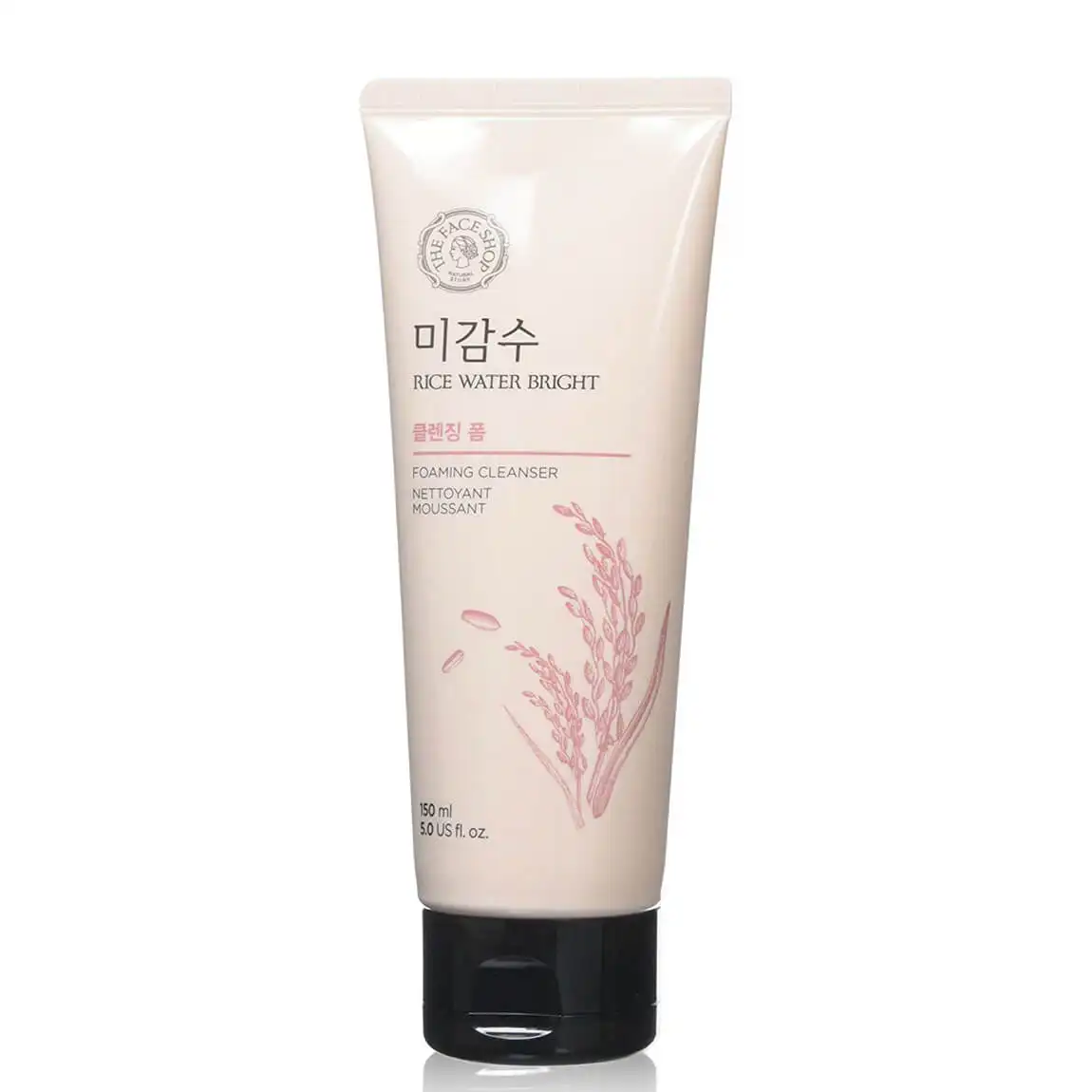 Limpiador facial para el cuidado de la piel, espuma de limpieza brillante con agua de arroz, cosmética coreana