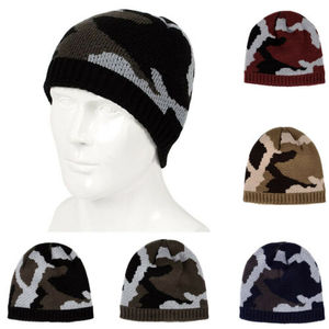 Bonnet de sport camouflage pour homme de qualité, épais et chaud, en laine tricotée, acrylique, pour le ski - Product Image 3