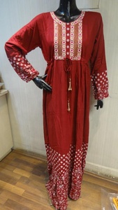Wholesale Women Indian <b>Kaftan</b> <b>Long</b> Sleeve Maxi Dress Islamic Clothing Flower Printed Abaya Muslim Dresses - Product Image 3