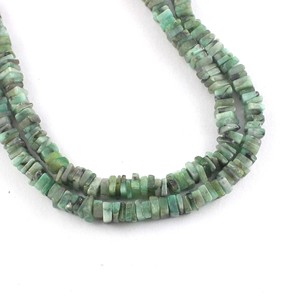 Chaîne de perles de pierres précieuses carrées en émeraude verte - Product Image 6