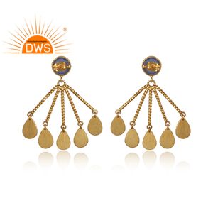 Handmade <b>Gold</b> Plated Brass Designer Stud Earring Fashion <b>Jewellery</b> For Women Gift For Her Classic Collection - Product Image 3