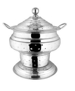 Nuevo Chafing Dish de Estilo Vintage, Chafing Dish Circular Plateado con Tapa, Equipo de Exhibición para Buffet con Calentamiento a Vapor - Product Image 1