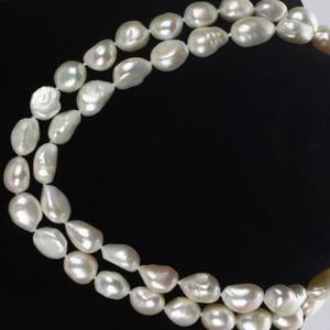 ลูกปัดไข่มุกน้ำจืดธรรมชาติขนาด12มม. ไข่มุกหลวมสีขาวสำหรับทำเครื่องประดับสร้อยคอแบบทำมือคุณภาพสูง - Product Image 1