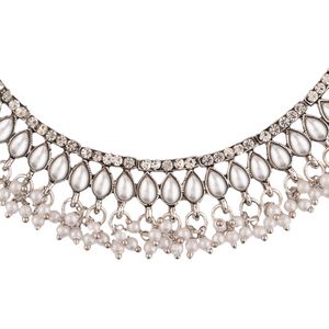 Indian Jewelry Oxidized Boho Vintage Antique Choker Multi Layer <b>Chain</b> Necklace <b>Earrings</b> Set for Women - Product Image 5