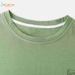 เสื้อยืดแขนสั้นลำลองสำหรับผู้ชายเสื้อยืดผ้าฝ้าย100% คอกลมสีทึบผ้าเจอร์ซีย์ย้อมสีล้วนน้ำหนัก200กรัม" - Product Image 2