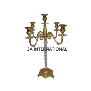 แท่นวางเทียน5แขนทำจากอลูมิเนียมขัดเงาทำมือสำหรับตกแต่งบ้านและร้านอาหารสำหรับเทศกาลคริสต์มาส - Product Image 5