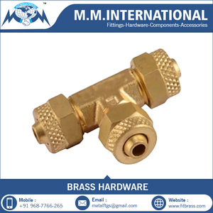 Chất lượng cao <span class=keywords><strong>Brass</strong></span> khí TEE <span class=keywords><strong>3</strong></span> cách kết nối Metric thép gai Hose phù hợp phụ kiện đường ống của nhà sản xuất - Product Image 4