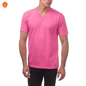 Shirt Short High Quality Unisex Adults Jersey Knit V- Neck T Shirt Short Sleeve Extra Small Size Black Color - Product Image 5