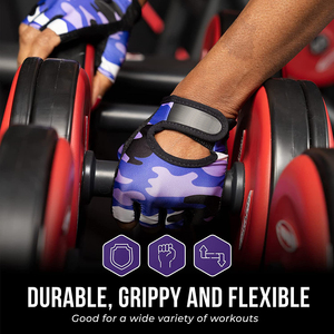 Medium Padded Camouflage Printed Workout <b>Gloves</b> for Women Custom Made High Quality Weightlifting <b>Gloves</b> for Women on Wholesale - Product Image 5