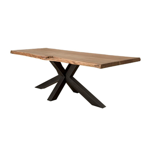 Mesa de comedor de pierna cruzada superior de madera con borde vivo Octágono moderno nórdico para uso en hoteles y hogares - Product Image 4