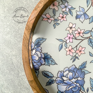 Bandeja Redonda Decorativa Única de Madera de Mango y Esmalte, Diseño Personalizado, Tamaño Grande para Navidad - Product Image 6