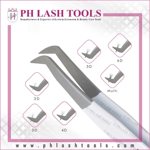 Pinzas de extensión de pestañas, punta ancha en papel blanco recubierto con Etiqueta Privada, pinzas de extensión de pestañas, pinzas para pestañas - Product Image 2