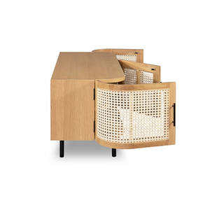 Mueble para sala de estar, mueble de ratán, mueble de contacto minimalista antiguo, de madera Natural, ajustable (altura) - Product Image 4