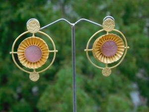 ต่างหูหมุดห่วงหินสำหรับผู้หญิงและเด็กผู้หญิง,แบบแฮนด์เมดยอดนิยม - Product Image 5