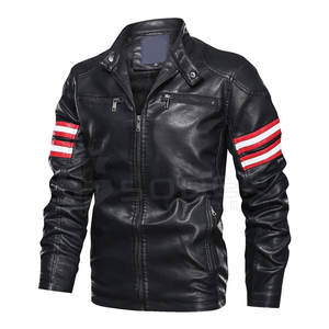 Vestes d'hiver en cuir élégantes pour hommes, en cuir véritable et toile, service OEM, imperméables, respirantes, pour usage extérieur, vente en gros - Product Image 1