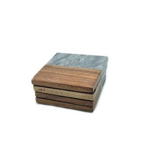 Posavasos de mármol y madera de forma cuadrada de alta calidad para Decoración de mesa de bebidas, superventas, fabricación de India - Product Image 3