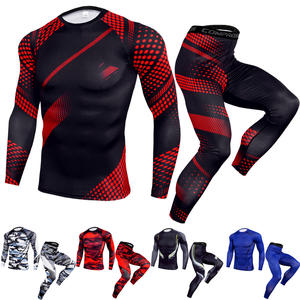Wholesale Compression Pants Shirt Top Long Sleeve <b>Jacket</b> Set Suit Face Cover Gym Fitness Sets 5Pcs Men's <b>Workout</b> Clothes - Product Image 3