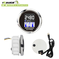 Jauge de moteur LCD multifonctions, plaque noire, 85mm, 1 pièce, j1969, pour Marine