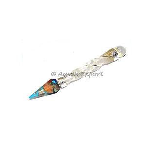 แท่งหินอัญมณีรักษาจักระผลึกอัญมณีธรรมชาติแบบกำหนดเองสำหรับการป้องกัน EMF - Product Image 1