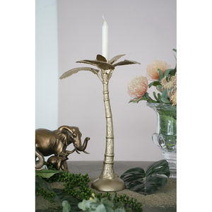 Bougeoir en métal moderne fait à la main en forme de palmier, finition dorée, bougeoirs coniques, décoration de la maison, hôtel, mariage - Product Image 5