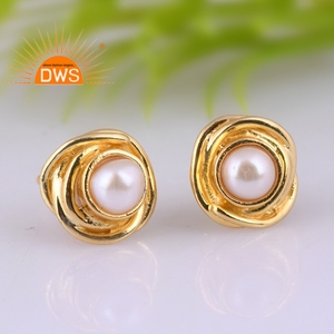925 Sterling <b>Silver</b> Natural Pearl <b>Stud</b> <b>Earring</b> for Women Jewelry for Women Gift for Her Dainty Collection - Product Image 2
