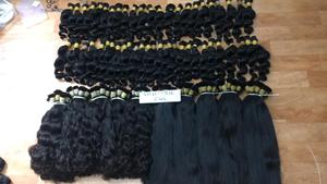 Extensions de cheveux noirs vierges Remy 100% fabriquées au Vietnam bouclées/ondulées/droites en vrac en différentes couleurs requises - Product Image 3