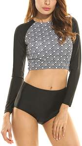 Bañador de manga corta de dos piezas para mujer, traje de baño de manga larga con estampado Floral - Product Image 4