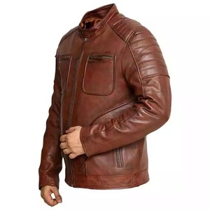 Vestes en cuir pour garçons, de motard classique, personnalisés, taille plus, couleur unie, Design Slim, nouvelle collection - Product Image 3