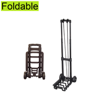 Small Size Compact & Heavy Duty <strong>Foldable</strong> Luggage Trolley <strong>Cart</strong> 30kg Capacity 30-40L PU Wheels Easy Carry Handy <strong>Shopping</strong> Truck