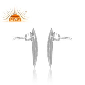 Boucles d'oreilles en argent sterling fin faites à la main de forme ronde pour les femmes bijoux en argent pour les femmes cadeau pour elle - Product Image 4