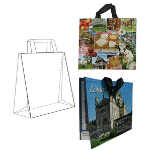 Sac de shopping en non-tissé recyclable à fond carré avec poignée de longueur standard et impression de logo personnalisée - Product Image 1