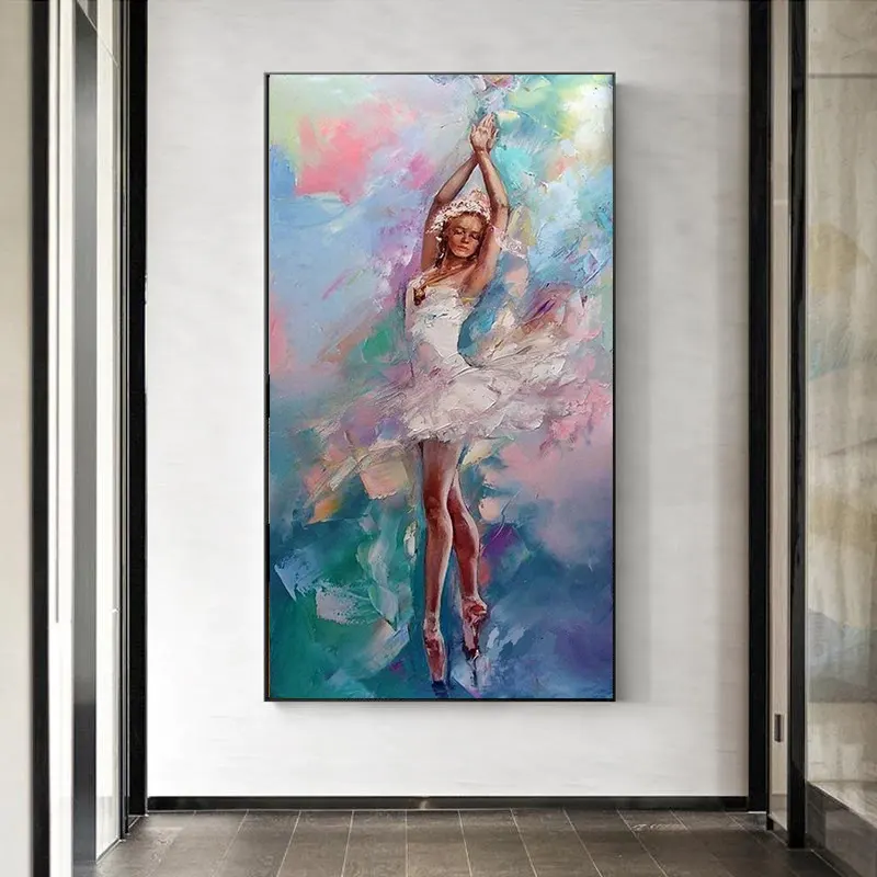 Moda tuval sanat boyalı Modern balerin dansçı yağlıboya İspanyol dansçı boyama sanat duvar sanatı oturma odası için dekor