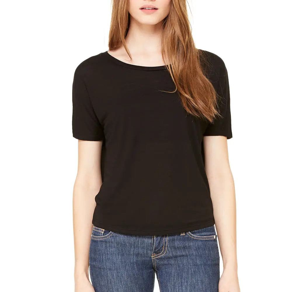 Bella Canvas negro mujer camiseta personalizada impresa hombres mujeres camiseta al por mayor ropa en blanco 100 algodón transpirable camiseta