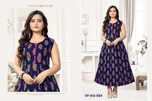 Anarkali-Vestido largo de verano para mujer, traje largo acampanado multicolor, estilo indio - Product Image 3